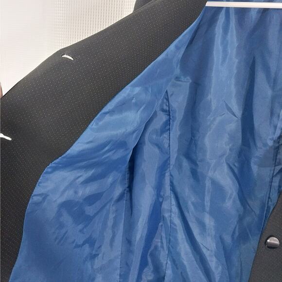 LE SUIT! RICH BLACK MICRODOT, WIDE LAPEL 2PC SKIRT & JACKET SUIT SET! SZ 16 - Picture 7 of 14